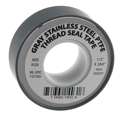 Gray Stainless Steel PTFE Thread Seal Tape